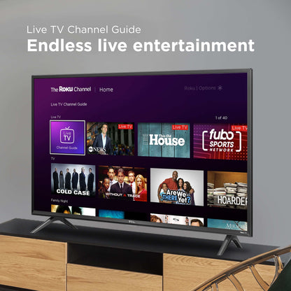 TCL 32” Class S3 (32S357) Full HD 1080p LED Smart TV with Roku TV | Voice Control & AirPlay