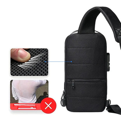 Anti-Theft Crossbody Bag | USB Port, Waterproof Oxford Fabric, Multi-Pocket Design