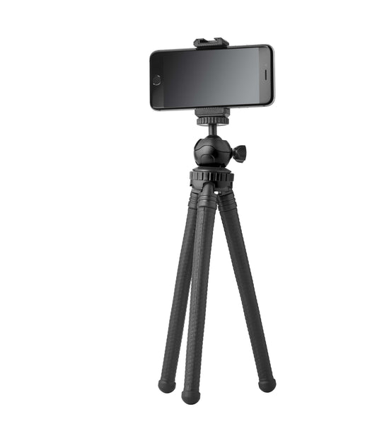 Onn Adjustable Mini Tripod Stand | Flexible Holder for Compact Cameras, GoPro & Smartphones