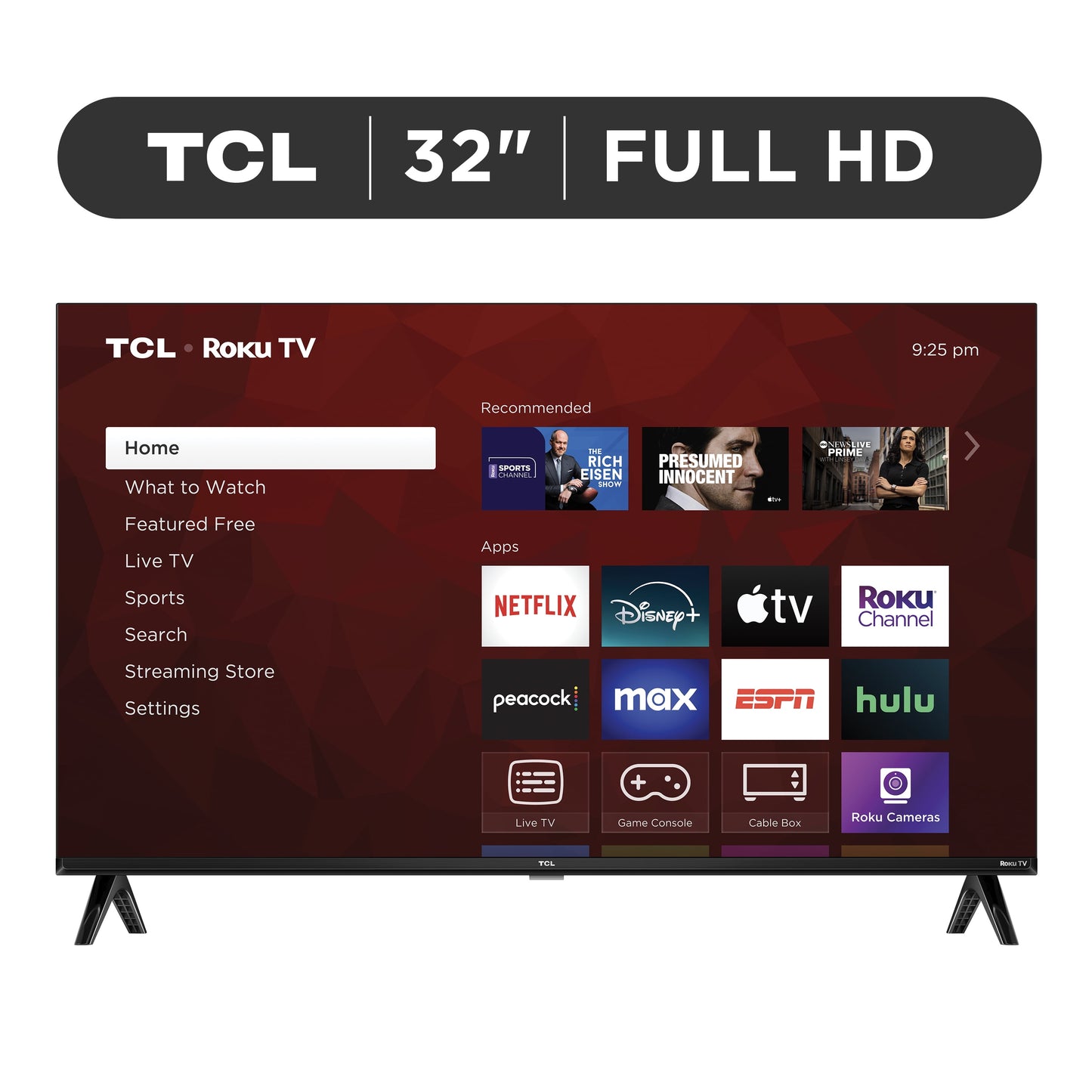 TCL 32” Class S3 (32S357) Full HD 1080p LED Smart TV with Roku TV | Voice Control & AirPlay