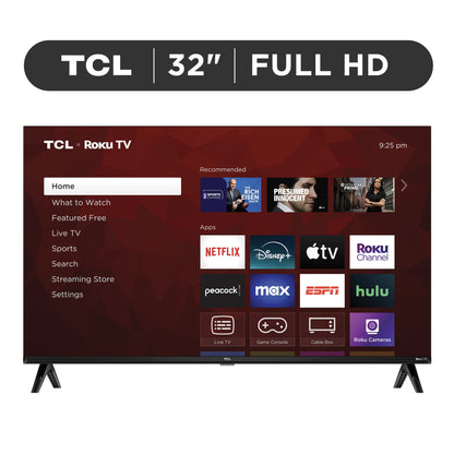 TCL 32” Class S3 (32S357) Full HD 1080p LED Smart TV with Roku TV | Voice Control & AirPlay