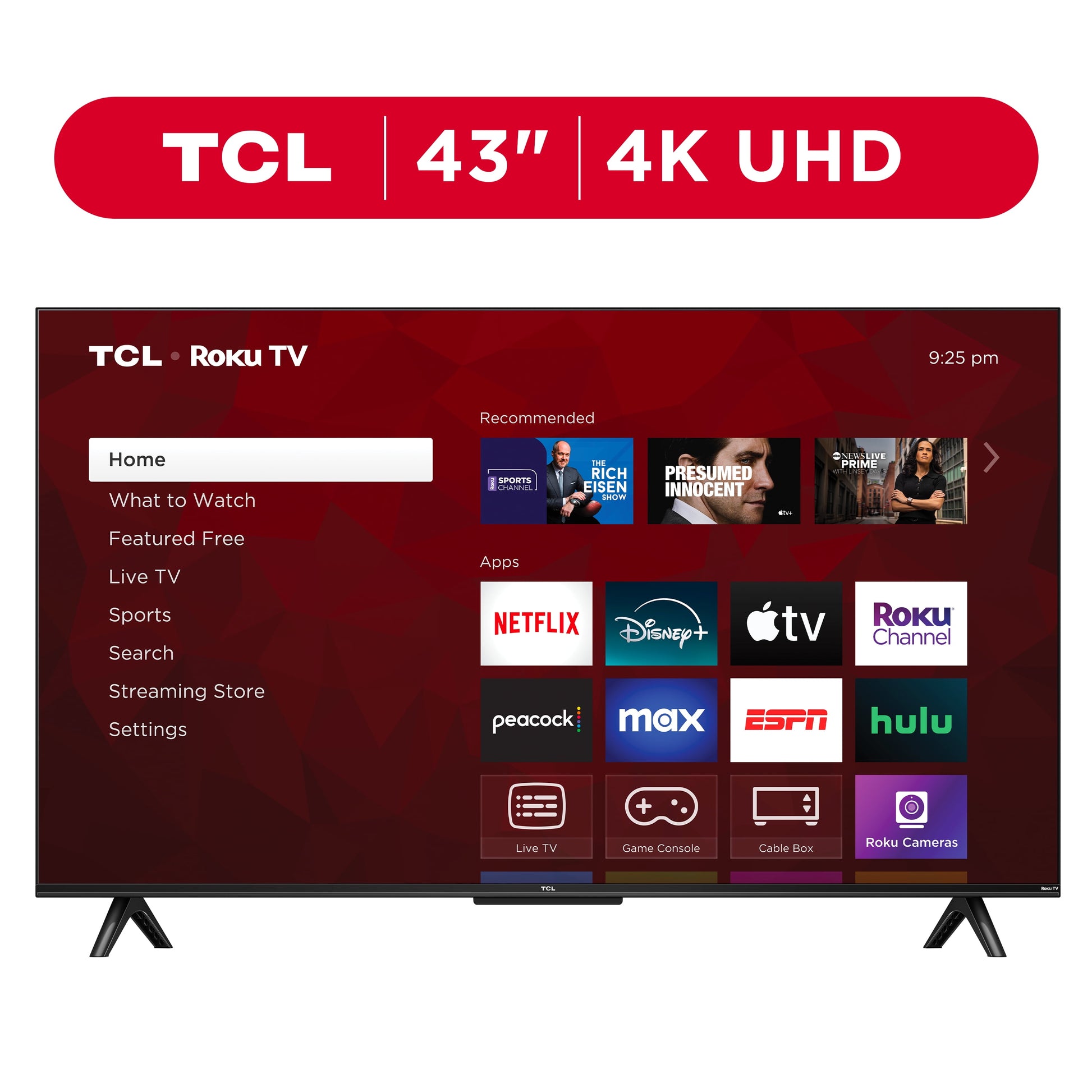TCL 43" Class S3 (43S310R) 1080P FHD LED Smart TV with Roku TV | Roku OS with Direct LED Backlight & 3 HDMI Inputs