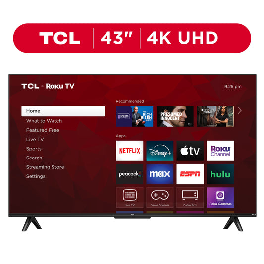 TCL 43" Class S3 (43S310R) 1080P FHD LED Smart TV with Roku TV | Roku OS with Direct LED Backlight & 3 HDMI Inputs