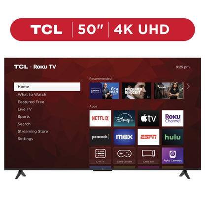 TCL 50” Class S4 (50S451) 4K UHD HDR Smart TV with Roku TV | Roku OS with Voice Control, AirPlay, & 4 HDMI Inputs