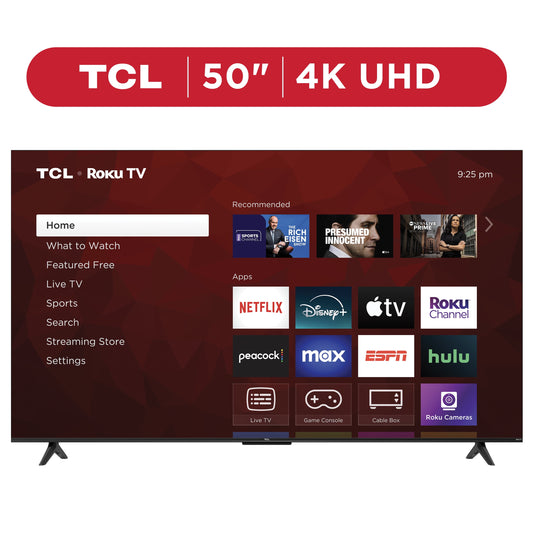 TCL 50” Class S4 (50S451) 4K UHD HDR Smart TV with Roku TV | Roku OS with Voice Control, AirPlay, & 4 HDMI Inputs
