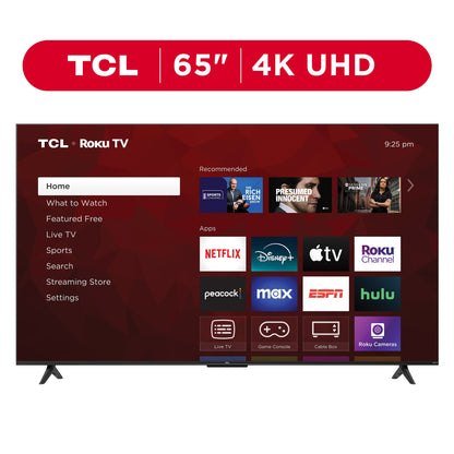 TCL 65” Class S4 (65S451) 4K UHD HDR Smart TV with Roku TV | Voice Control, AirPlay, & 4 HDMI Inputs