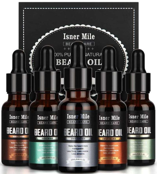 Isner Mile Beard Oil: 4-Pack Scented Grooming Set for Men