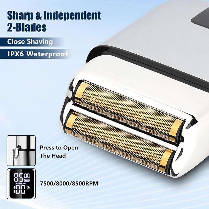 Portable Electric Shaver with USB Charging | IPX6 Waterproof, Adaptive Blade & Digital Display