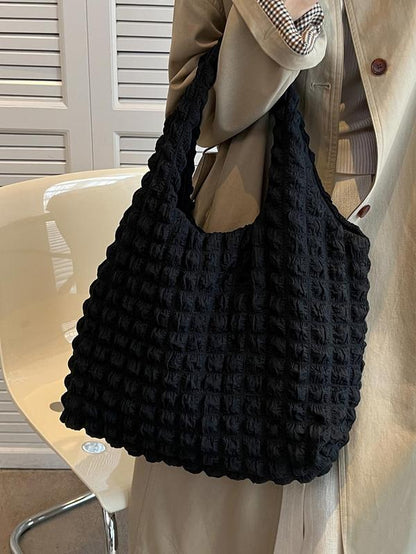 Casual & Versatile Jacquard Tote Bag | Large Capacity Summer Fashion Handbag for Women | Durable Travel & Shopping Bag
