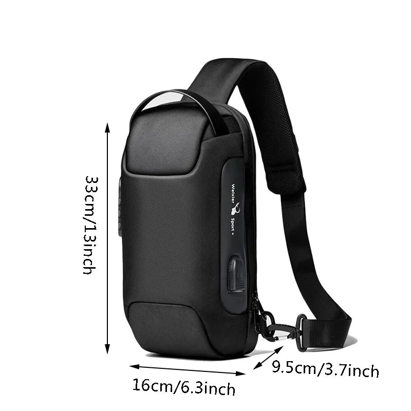 Anti-Theft Crossbody Bag | USB Port, Waterproof Oxford Fabric, Multi-Pocket Design