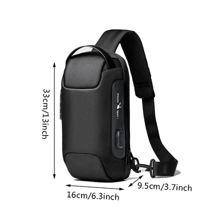 Anti-Theft Crossbody Bag | USB Port, Waterproof Oxford Fabric, Multi-Pocket Design