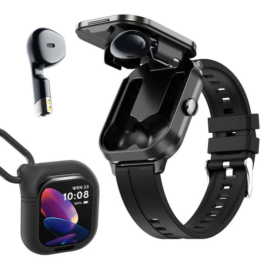 Smart Watch with Built-in Wireless Earbuds | Fitness Tracker, Bluetooth Calling & Music Play | Android & iPhone Compatible
