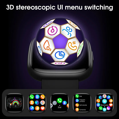 Smart Watch for Android & iPhone - 1.72" HD Display, 100+ Sports Modes, & Customizable Faces Alloy Black