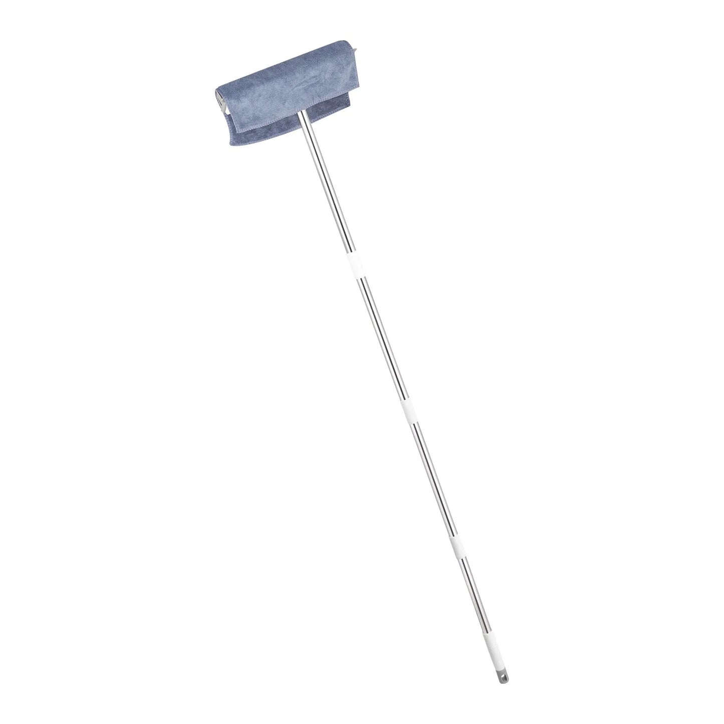 Pet Hair Removal Rubber Broom - 58.46" Adjustable Long Handle for Hardwood & Carpet | Includes Microfiber Cloth