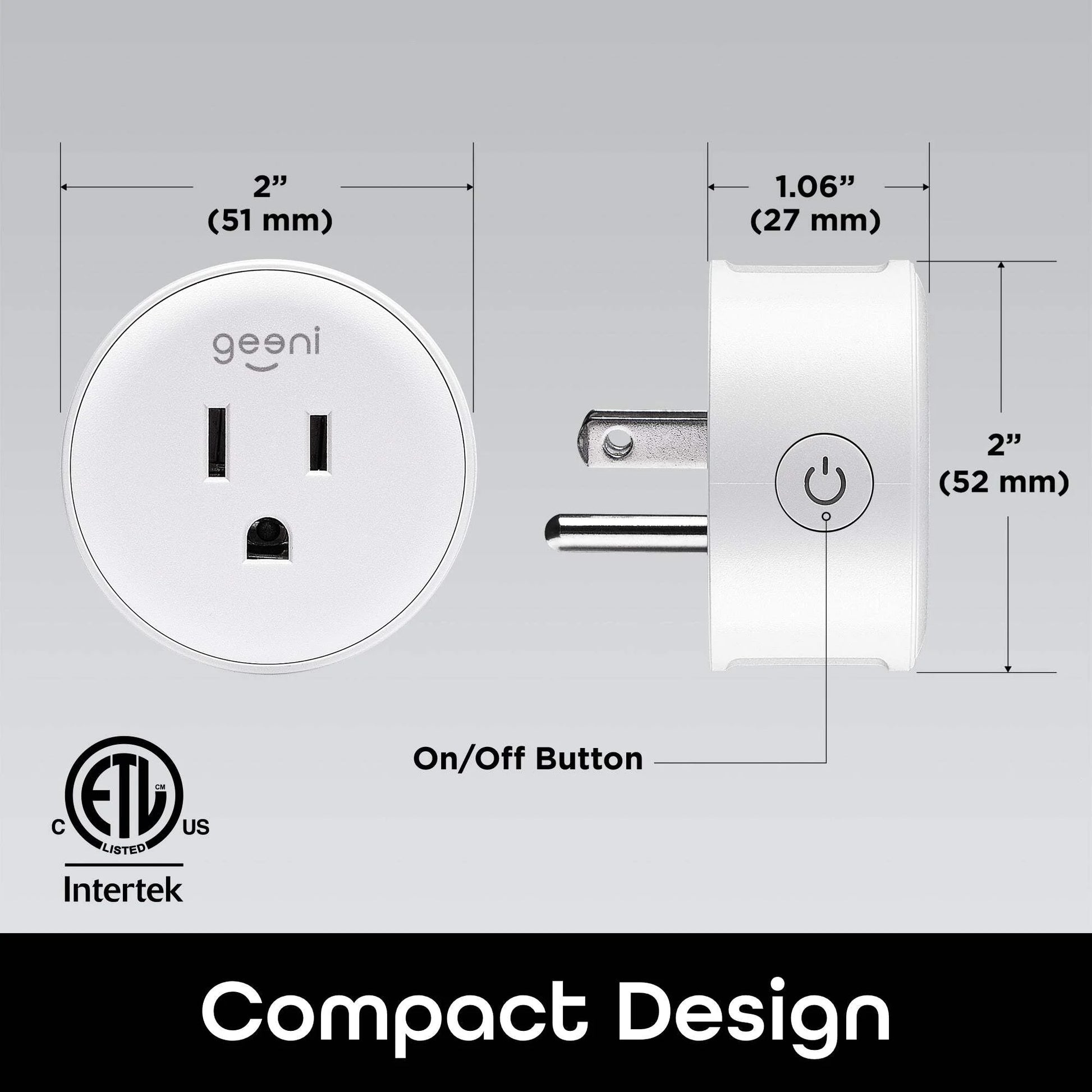 Geeni DOT Smart Plug | Compact Wi-Fi Outlet (2.4GHz) with Remote & Voice Control (2-Pack) | Alexa & Google Compatible