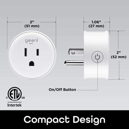 Geeni DOT Smart Plug | Compact Wi-Fi Outlet (2.4GHz) with Remote & Voice Control (2-Pack) | Alexa & Google Compatible