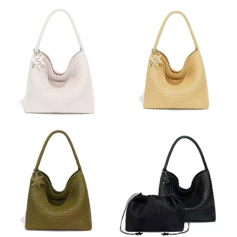Fashionable Woven Craft Tote Bag | Durable Everyday Handbag with Star Pattern & Organizer Pouch