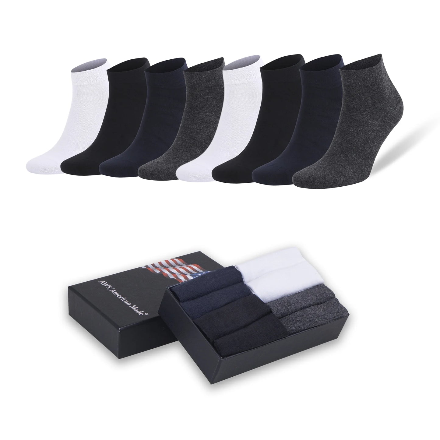 Premium Men's Bamboo Ankle Socks (8-Pack) | Seamless Toe, All-Season Comfort & Gift Box Included