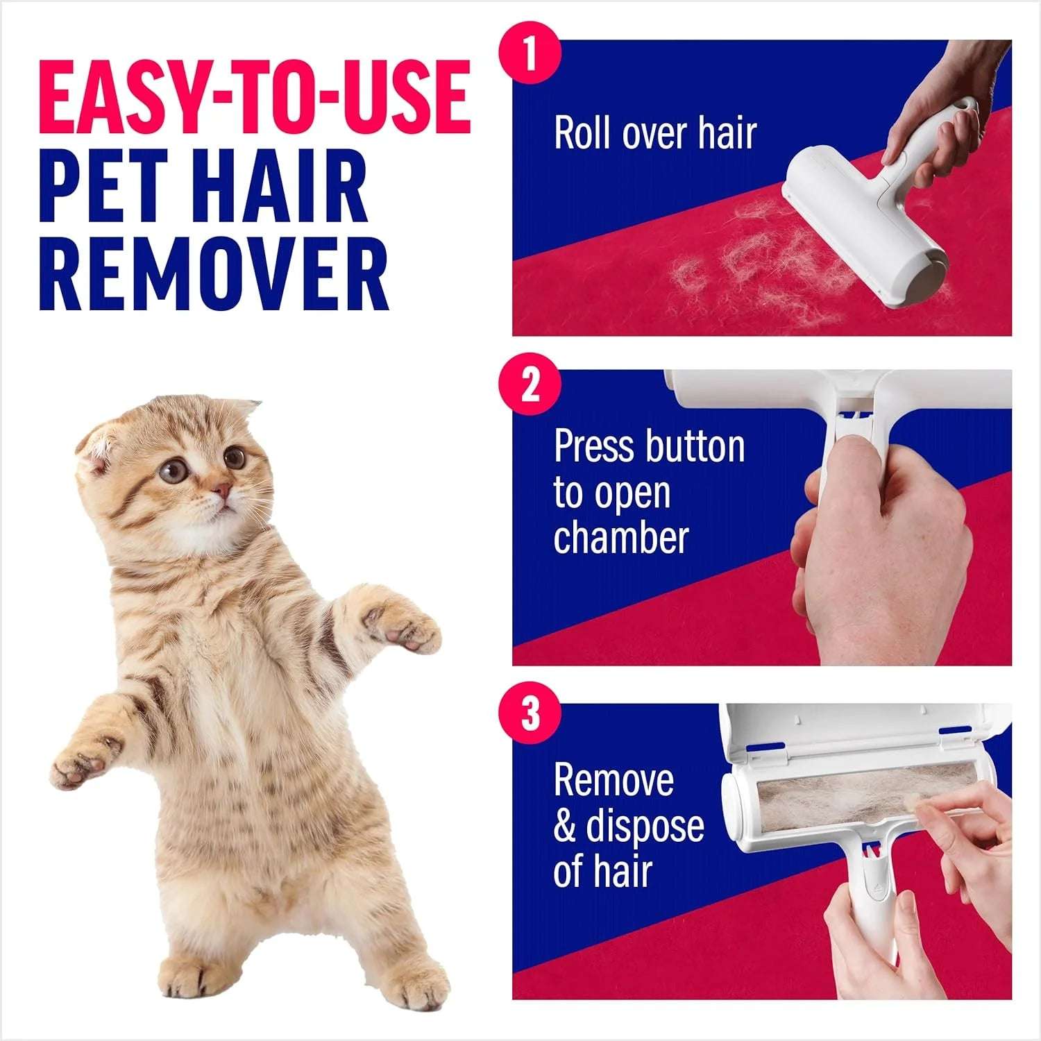Roller Pet Hair Remover and Reusable Lint Roller