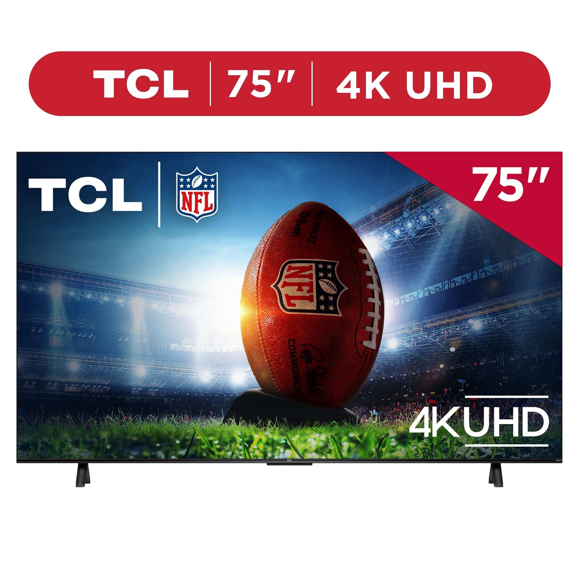TCL 75” Class S4 (75S451) 4K UHD HDR Smart TV with Roku TV | Voice Control, AirPlay, & 4 HDMI Inputs