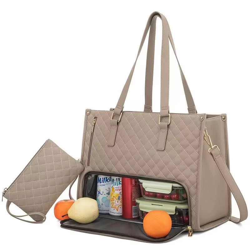 Multi-Purpose Waterproof Travel Bag for Women | Durable Tote with Hidden Lunch Compartment & Laptop Sleeve