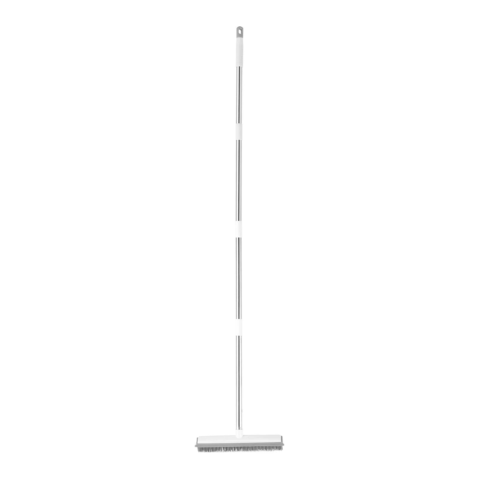 Pet Hair Removal Rubber Broom - 58.46" Adjustable Long Handle for Hardwood & Carpet | Includes Microfiber Cloth
