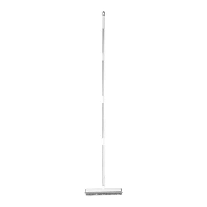 Pet Hair Removal Rubber Broom - 58.46" Adjustable Long Handle for Hardwood & Carpet | Includes Microfiber Cloth
