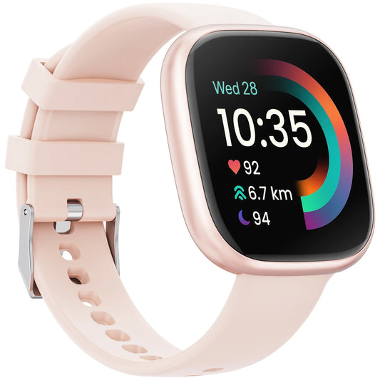 Mingdaln Smart Watch for Android & iPhone | 1.72-inch HD Display, Customizable Faces, Fitness Tracker (Alloy Pink)