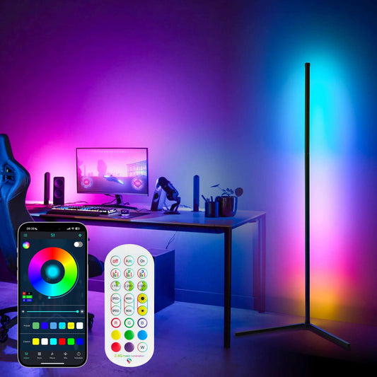EP LIGHT Smart Corner Lamp | RGB LED Color-Changing Floor Lamp with Remote & App Control | Music Sync Ambiance Lighting