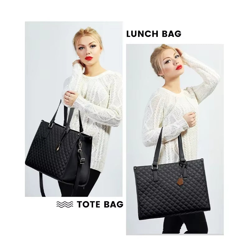 Multi-Purpose Waterproof Travel Bag for Women | Durable Tote with Hidden Lunch Compartment & Laptop Sleeve