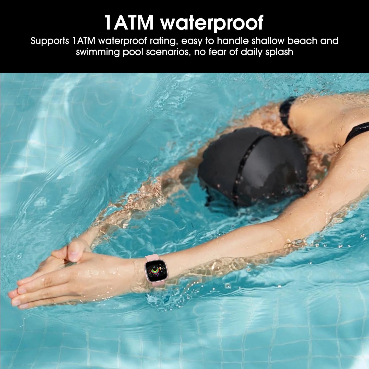Smart Watch for Android & iPhone - 1.72" HD Display, 100+ Sports Modes, & Customizable Faces Alloy Black