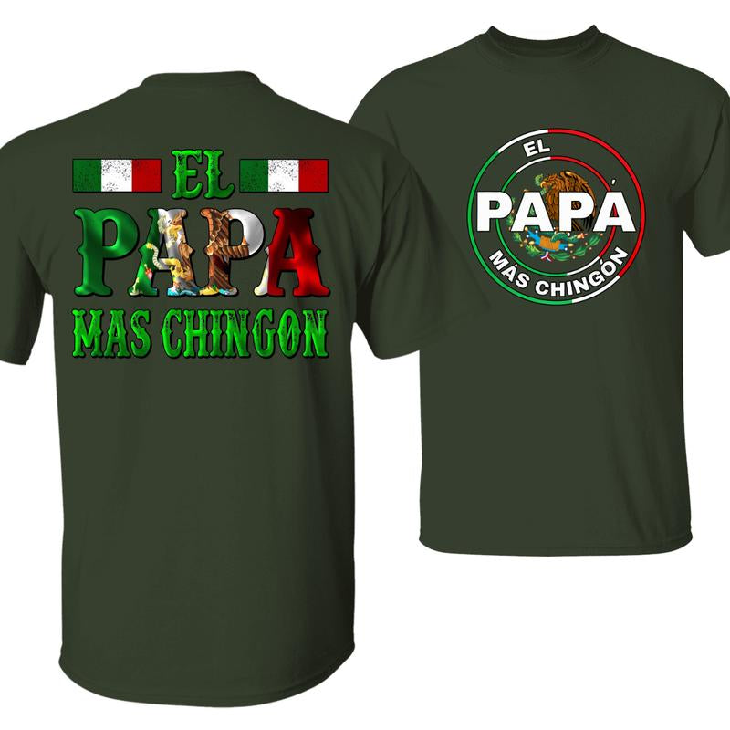 Latino Dad Gift Tee – “El Papa Mas Chingon” with Eagle and Flag