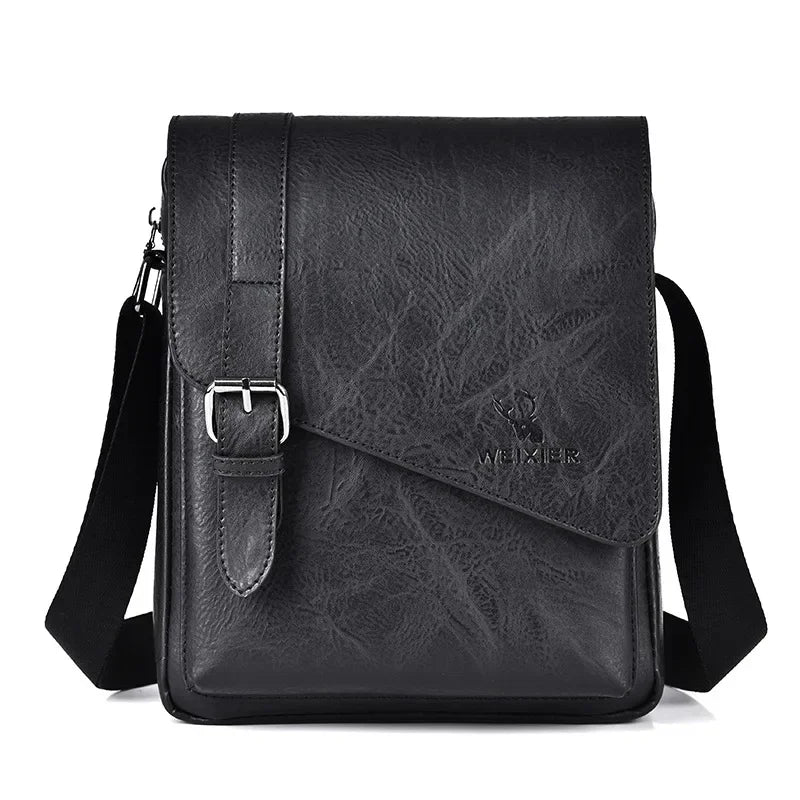 Weixier Men's Versatile Business Bag | PU Leather Satchel with Interior & Exterior Pockets
