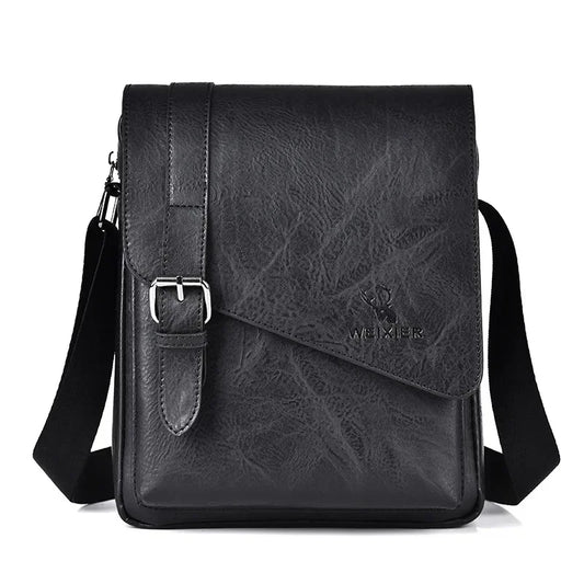 Weixier Men's Versatile Business Bag | PU Leather Satchel with Interior & Exterior Pockets