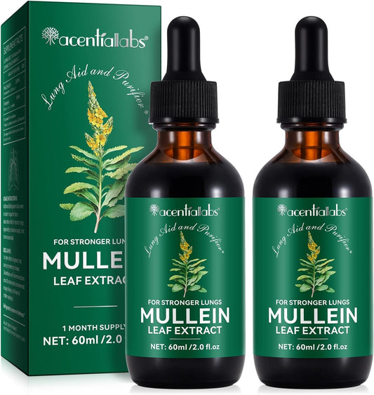 Mullein Drops for Lungs Bundle – 2 × 2 oz Bottles with Chlorophyll for Breathing & Wellness Support